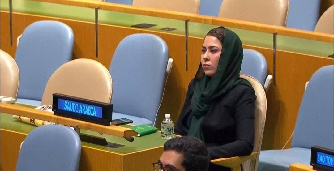 حضور نماینده عربستان سعودی  در صحن مجمع عمومی سازمان ملل در زمان سخنرانی نتانیاهو