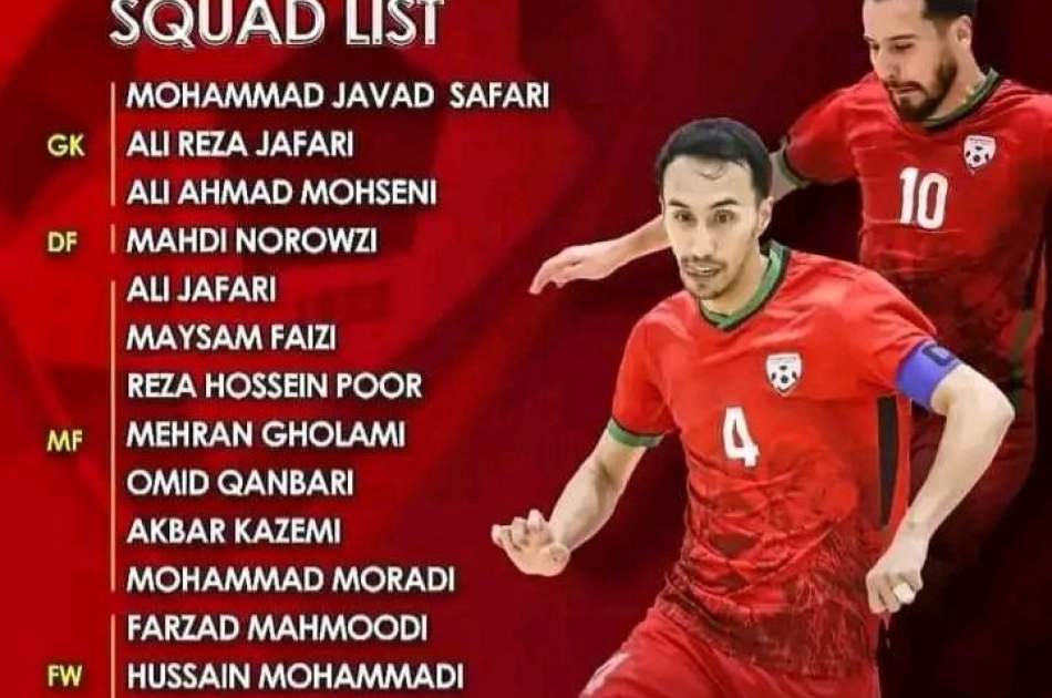 فهرست نهایی تیم ملی فوتسال افغانستان برای شرکت در مسابقات جام ملت های فوتسال آسیا