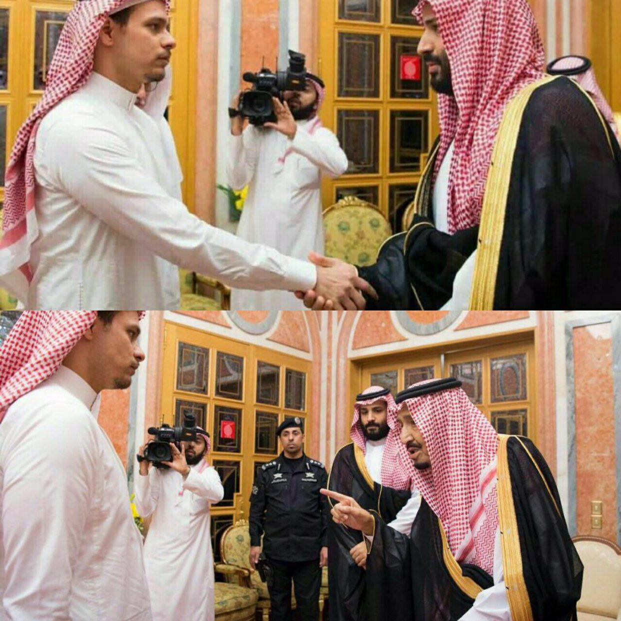 حالت صحبت کردن ملک سلمان با صلاح پسر ممنوع الخروج، جمال خاشقجی - تصویر دوم خبر