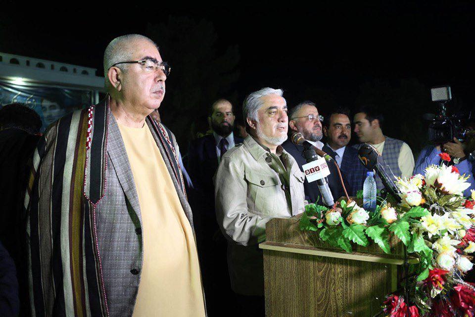 حضور داکتر عبدالله و جنرال دوستم در یک همایش مردمی در شبرغان - خبرگزاری افغان ایرکا