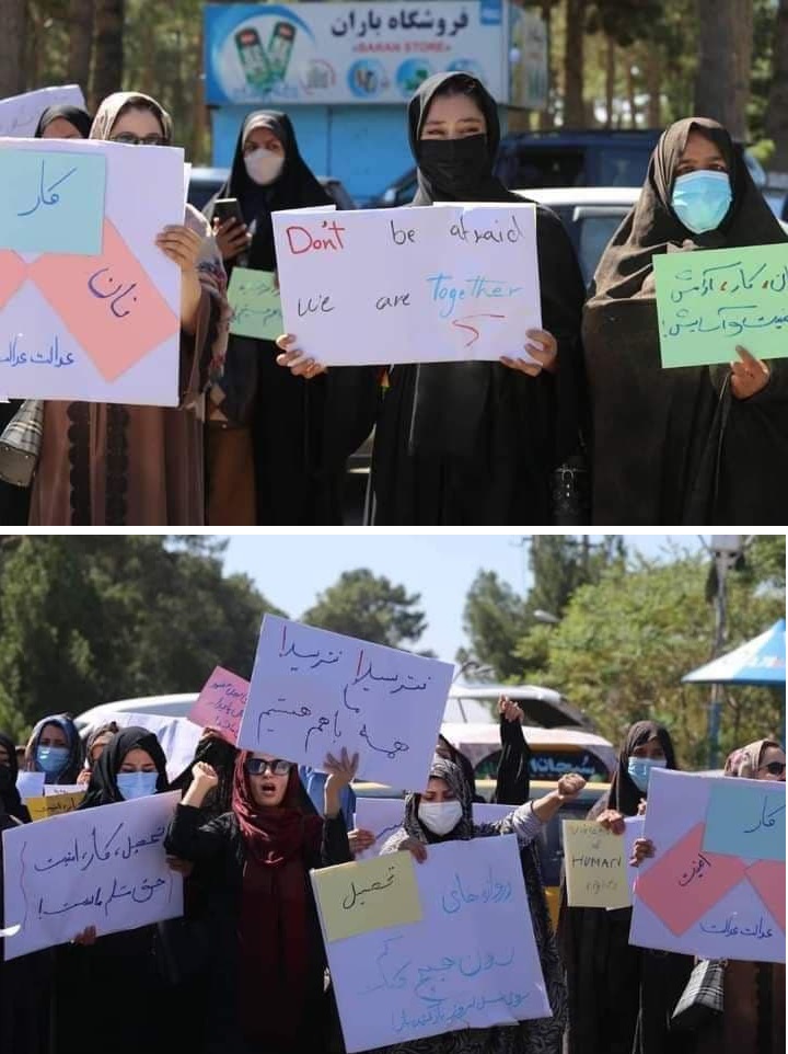 تجمع اعتراضی بانوان هرات همراه با صادر کردن قطع نامه به امارت اسلامی افغانستان  - تصویر دوم خبر