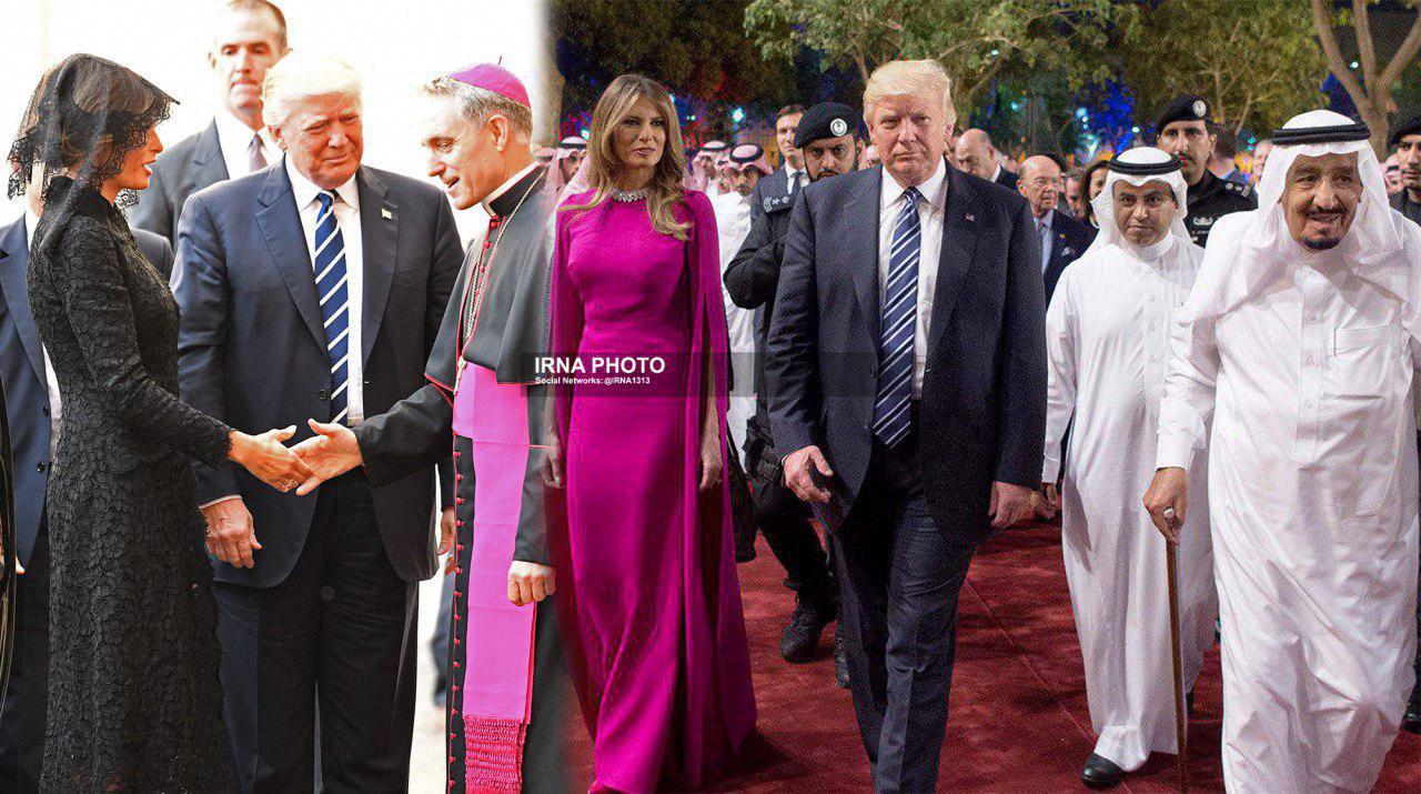 پوشش متفاوت دختر و همسر ترامپ در عربستان سعودی و دیدار با پاپ - تصویر دوم خبر
