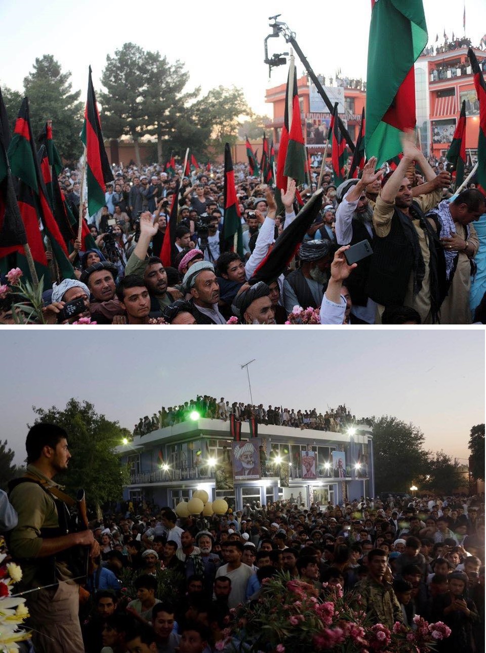 حضور داکتر عبدالله و جنرال دوستم در یک همایش مردمی در شبرغان - تصویر دوم خبر