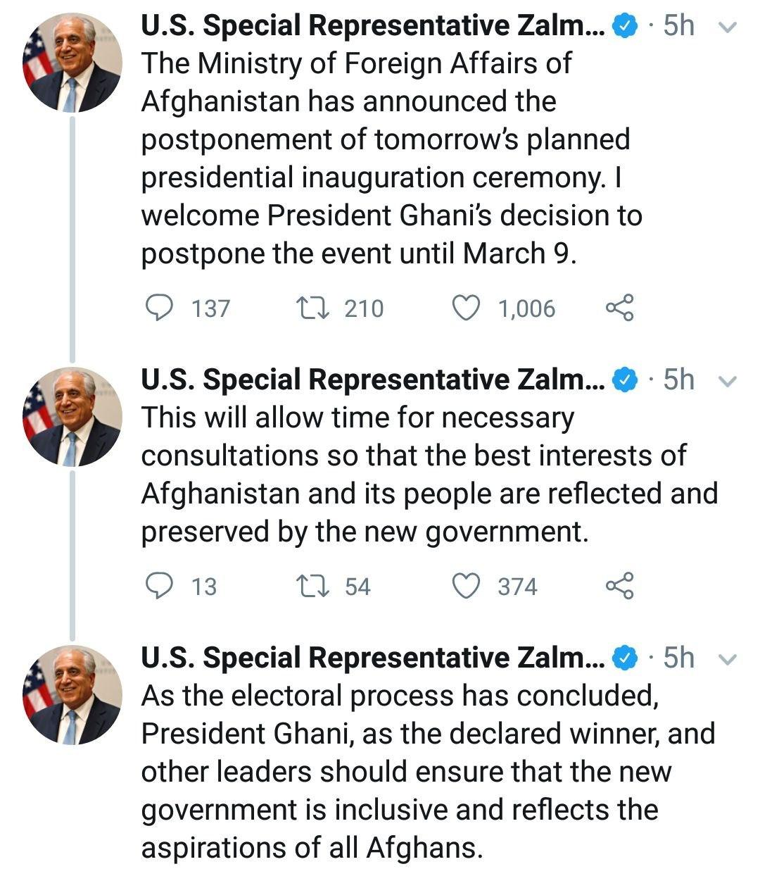 زلمی خلیلزاد باز هم نسخه افغانستان را پیچید  - تصویر دوم خبر