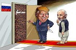 کاریکاتور غنی با تمایل اشتراک در نشست صلح مسکو - خبرگزاری افغان ایرکا