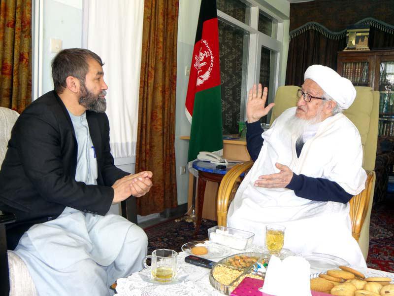 دبیرکل حزب رفاه ملی افغانستان با پروفیسور صبغت الله مجددی یکی از رهبران جهادی کشور دیدار و تبادل نظر نمود - خبرگزاری افغان ایرکا
