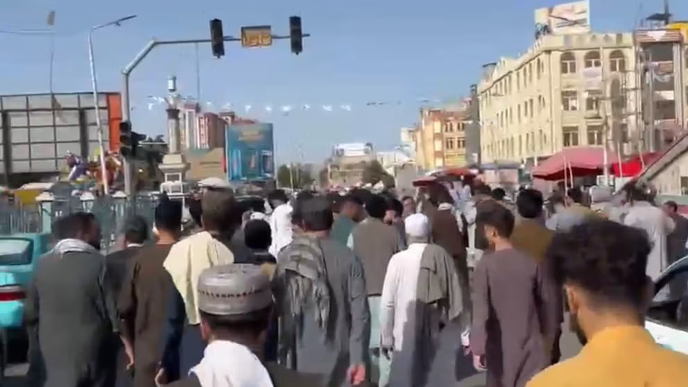 اعتراضات مردمی علیه طالبان در مزارشریف