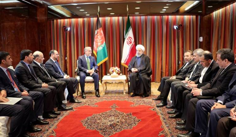 دیدار و رایزنی عبدالله عبدالله با حسن روحانی، رییس جمهور ایران در نیویورک  - خبرگزاری افغان ایرکا
