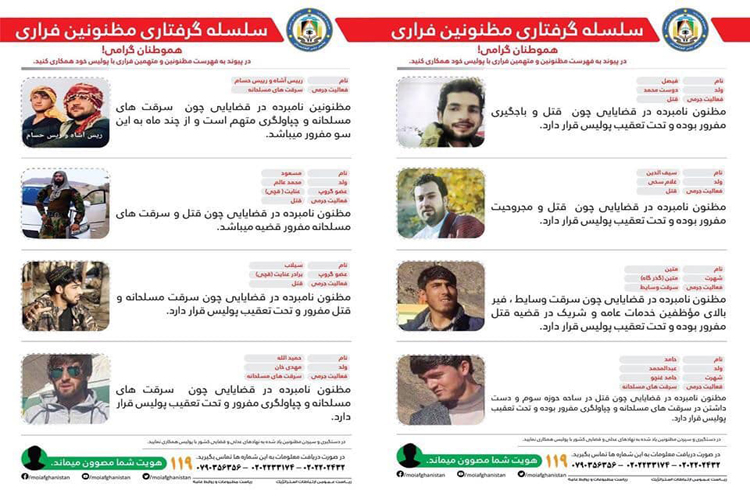 نام  شانزده مجرم فراری در شهر کابل (عکس) - تصویر سوم خبر