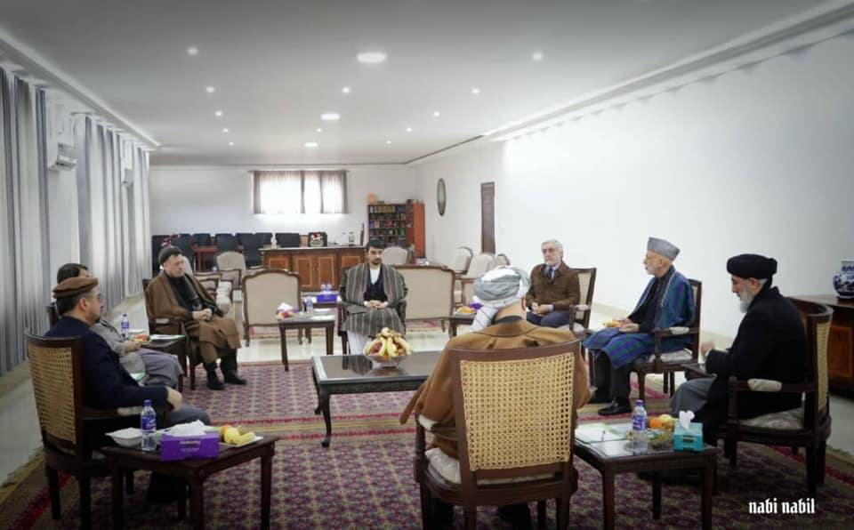 نشست سران احزاب عمده سیاسى بشمول حامد کرزى و داکتر عبدالله  - خبرگزاری افغان ایرکا