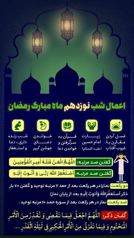  اعمال شب نوزدهم ماه مبارک رمضان - تصویر دوم خبر