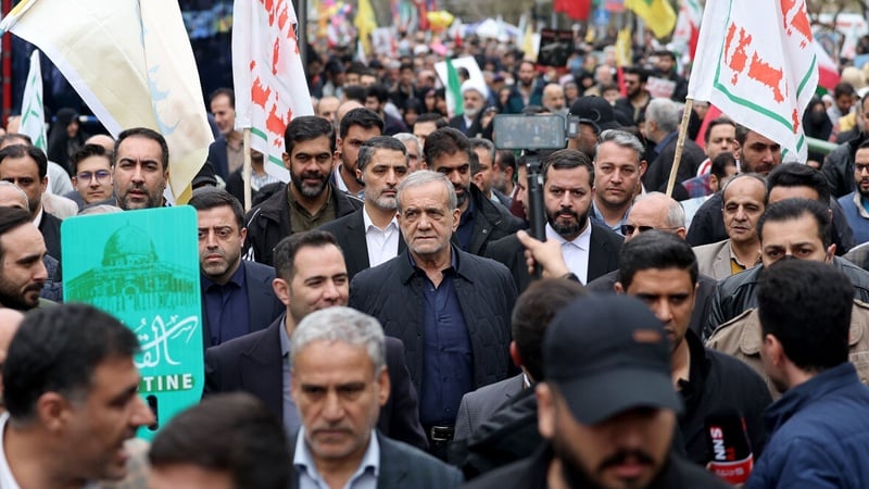 حضور پزشکیان در خروش میلیونی ملت ایران در روز جهانی قدس - خبرگزاری افغان ایرکا