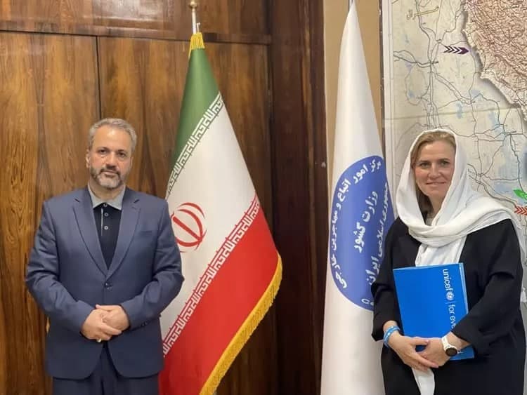 ملاقات رئیس مرکز امور اتباع و مهاجرین خارجی با رئیس دفتر نمایندگی یونیسف در ایران