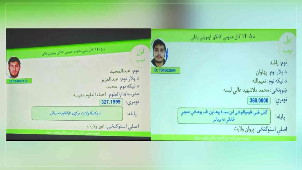 نتایج امتحان کانکور سال 1405 اعلام شد
