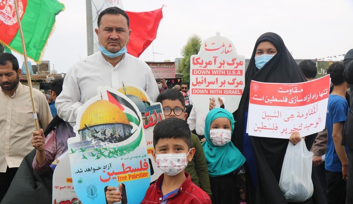 حضور مهاجران افغانستان در مراسم روز جهانی قدس در ایران