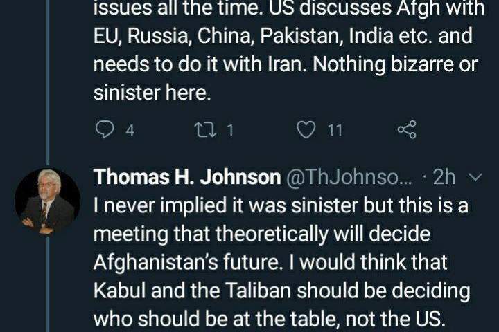 امریکا باید با ایران در مورد صلح افغانستان گفتگو کند