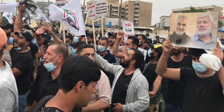 تظاهرات مردم عراق در اعتراض به حضور نظامیان آمریکایی