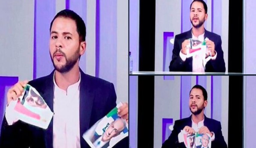  خبرنگار تونسی در پخش زنده تلویزیونی تصاویر بن زاید را پاره کرد 