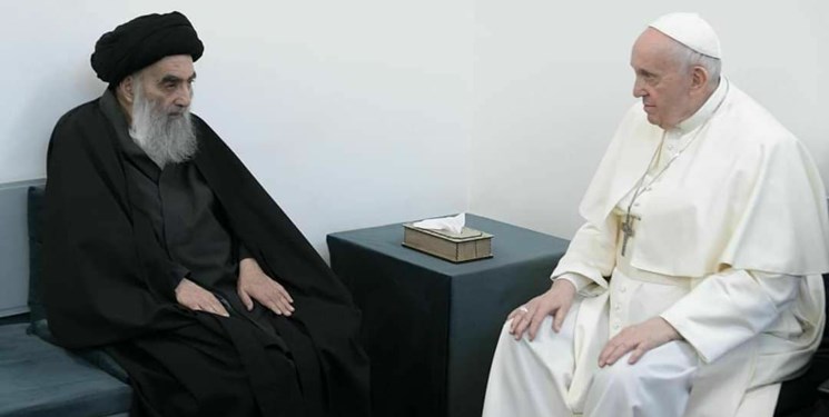 مرجع شیعیان در عراق، پاپ را به حضور پذیرفت