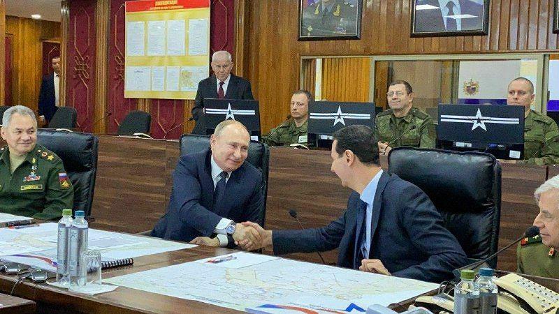 ولادیمیر پوتین، رئیس جمهور روسیه وارد دمشق شد و با بشار اسد دیدار کرد